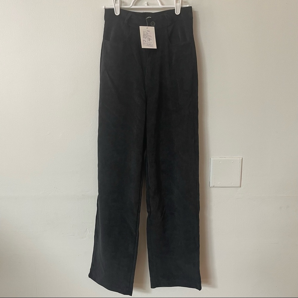 black lightweight corduroy pants